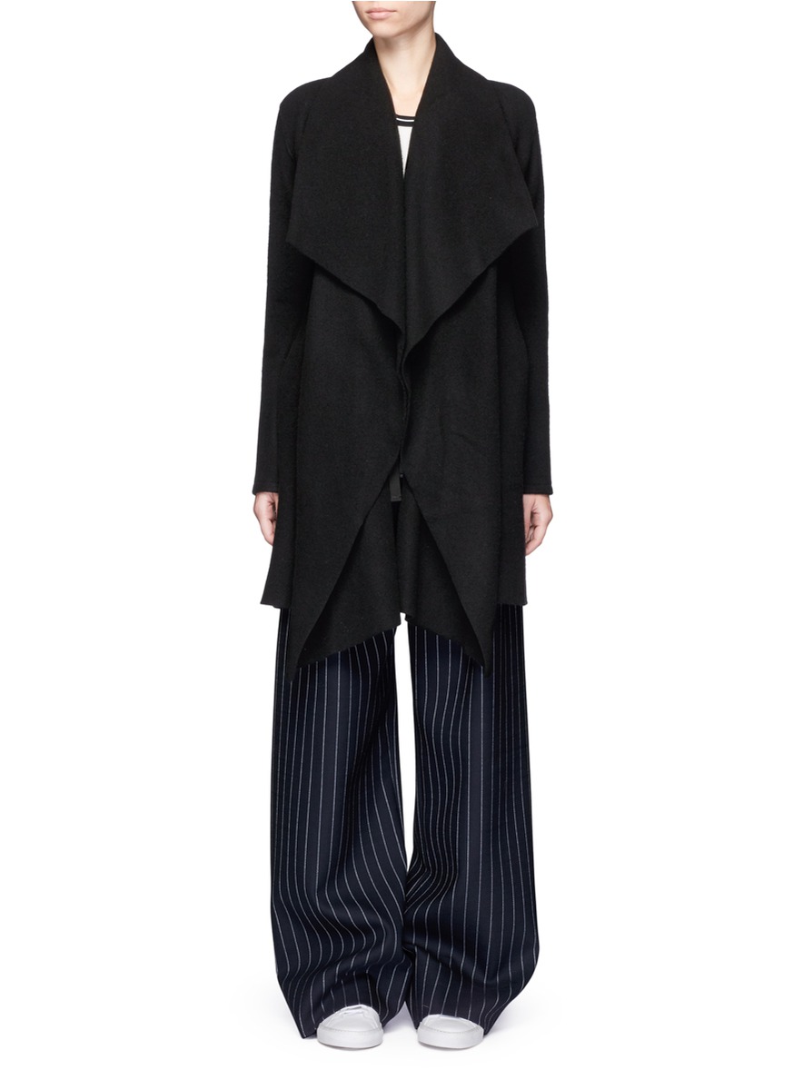HARRIS WHARF LONDON Shawl Collar Cashmere Blanket Coat in Black | ModeSens