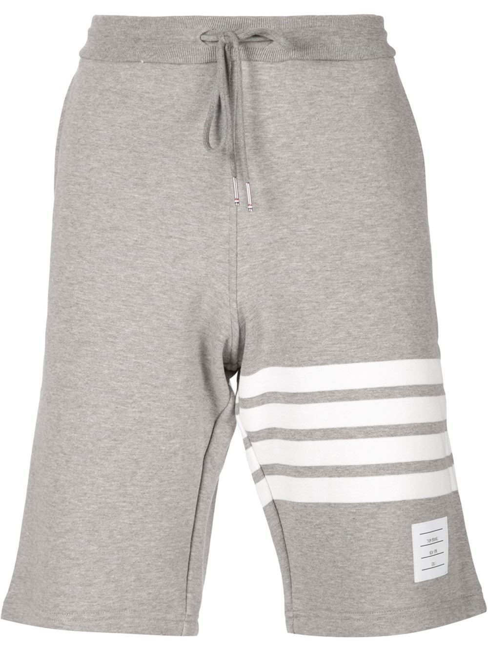 THOM BROWNE LIGHT GREY CLASSIC SWEAT SHORTS WITH ENGINEERED 4, GRAY ...