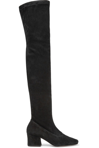 DORATEYMUR BLACK SUEDE SYBIL OVER-THE-KNEE BOOTS, RED | ModeSens