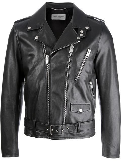 Saint Laurent Black Leather Blood Luster L01 Jacket | ModeSens