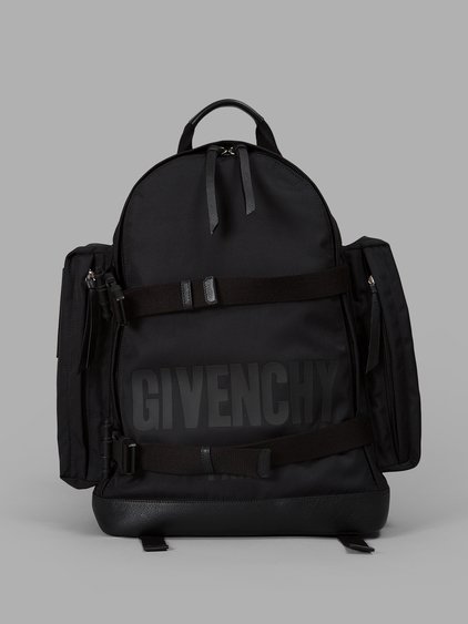 Givenchy Double Strap Logo Canvas Backpack In Black | ModeSens