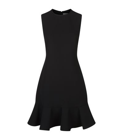 Victoria Victoria Beckham Flounce-Hem Crepe Shift Dress, Black | ModeSens