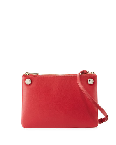 FURLA Lilli Mini Leather Crossbody Bag, Onyx in Red | ModeSens