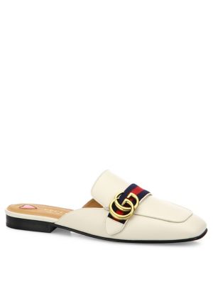 GUCCI 10MM PEYTON GG LEATHER MULES, OFF WHITE, BLACK | ModeSens