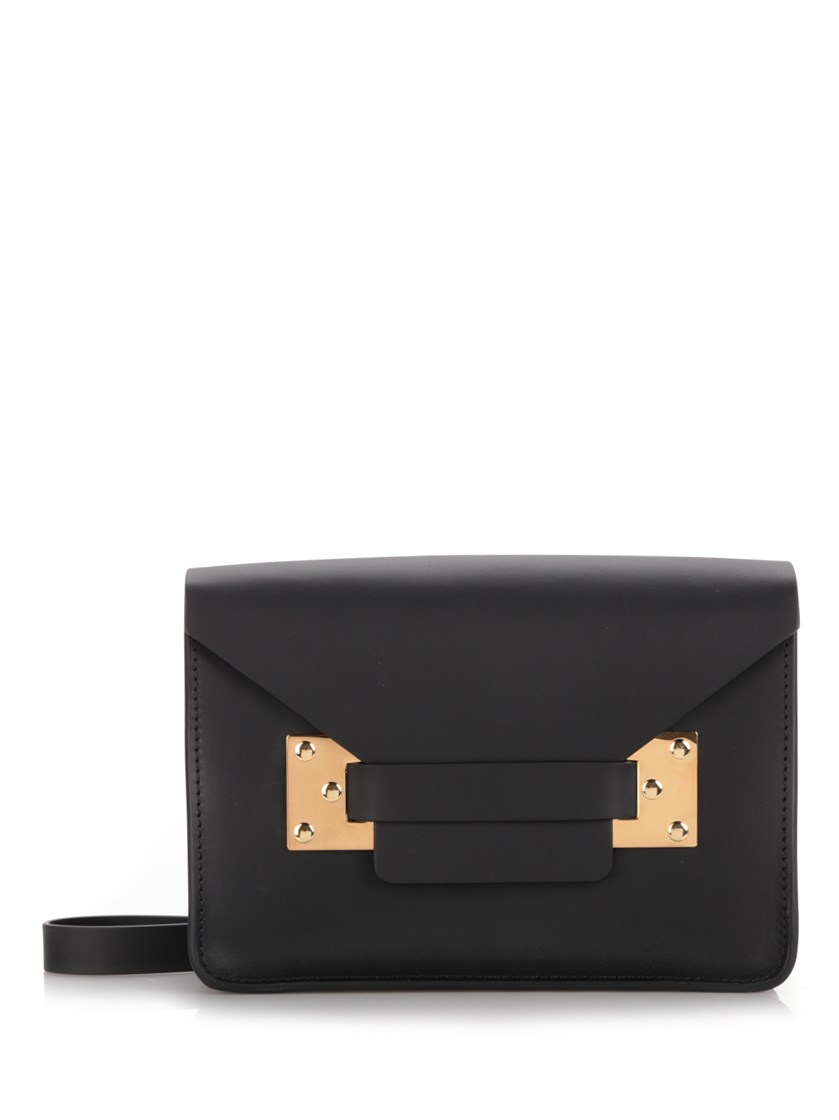 SOPHIE HULME Black & Gold Nano Milner Crossbody Bag | ModeSens