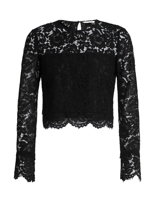 DIANE VON FURSTENBERG Yeva Lace Top in Black | ModeSens