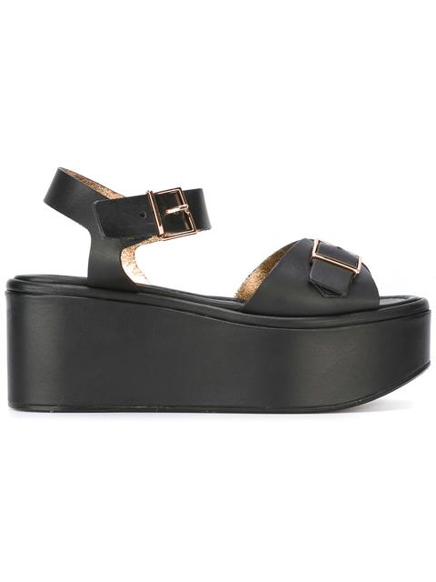 ROBERT CLERGERIE FEITV LEATHER PLATFORM SANDALS, BLACK | ModeSens