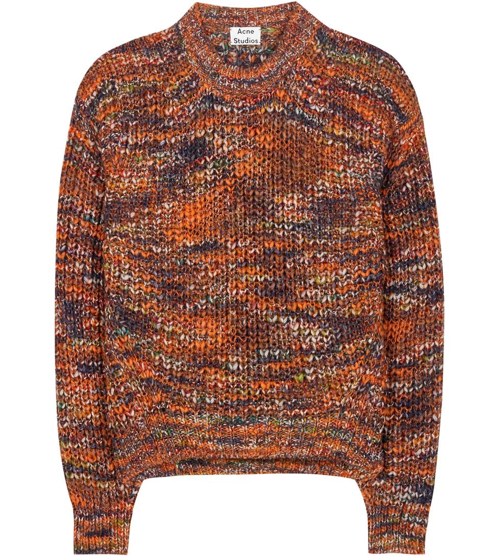 Acne Studios Chunky Stockinette-Stitched Sweater In Oraege Mix | ModeSens
