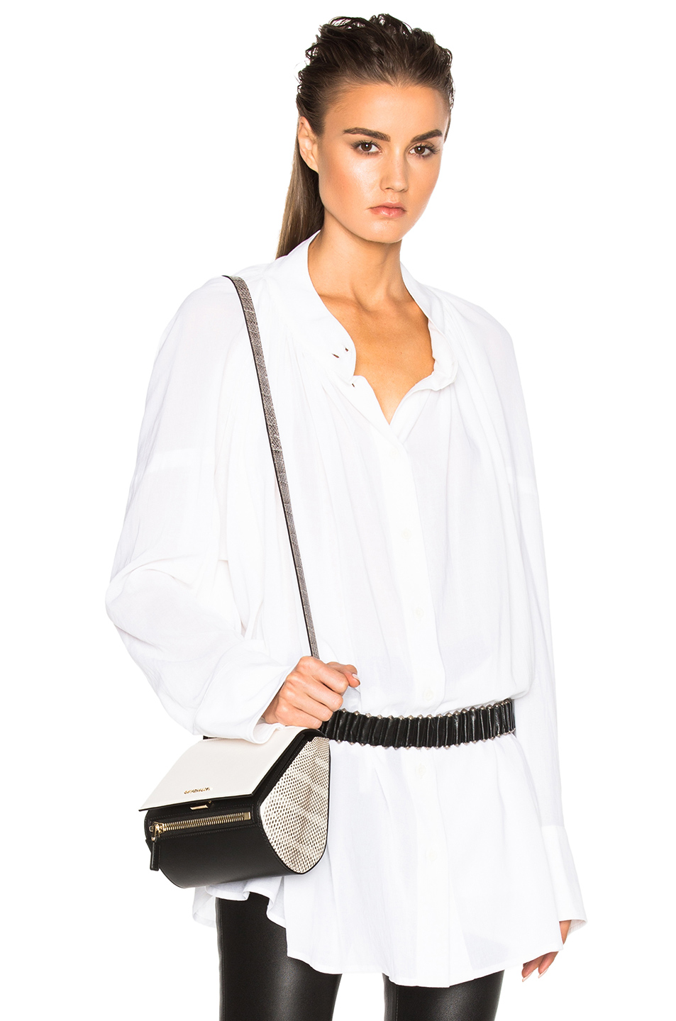 Ann Demeulemeester Pleated Long Sleeve Shirt, White | ModeSens