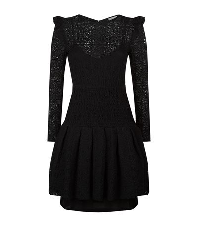 MAJE Riley Long Sleeve Lace Dress in Grey | ModeSens