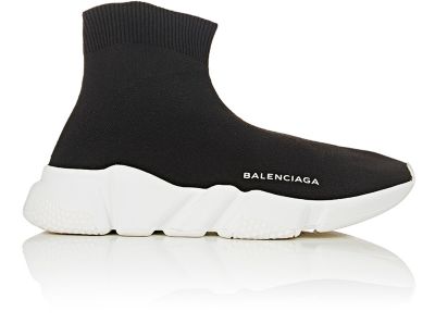 BALENCIAGA Speed Stretch-Knit High-Top Sneakers in Noir | ModeSens