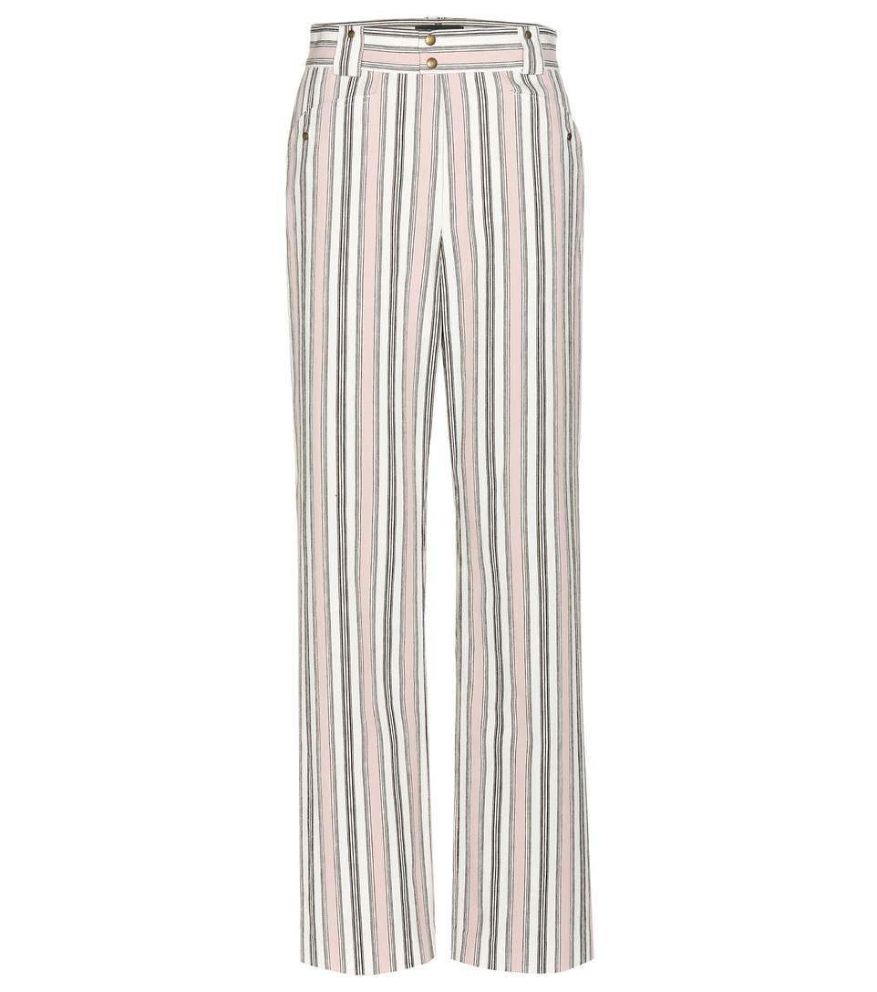 ISABEL MARANT SELINA HIGH-RISE STRIPED TROUSERS, PINK MULTI | ModeSens