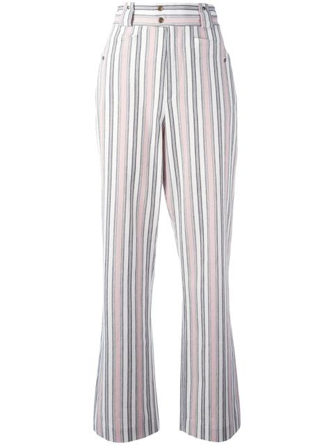 ISABEL MARANT SELINA HIGH-RISE STRIPED TROUSERS, PINK MULTI | ModeSens