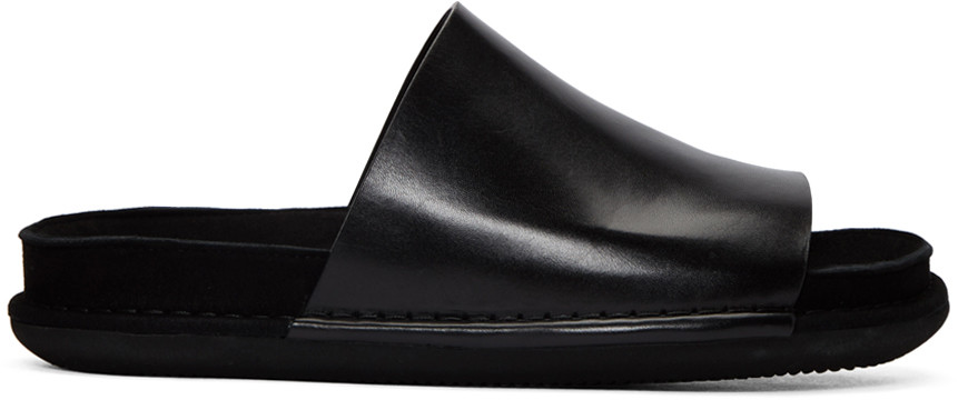 ANN DEMEULEMEESTER Classic Slider Sandals in Black | ModeSens