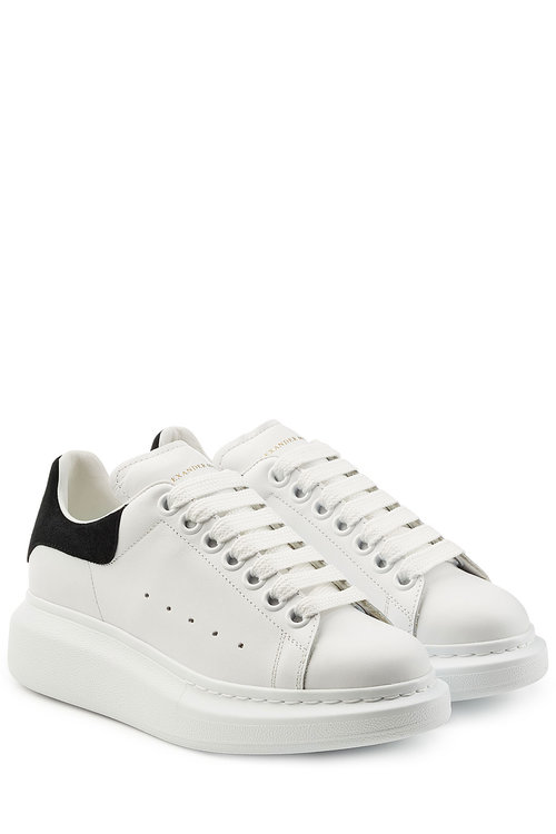 ALEXANDER MCQUEEN Leather Lace-Up Platform Sneaker, White/Black, White ...