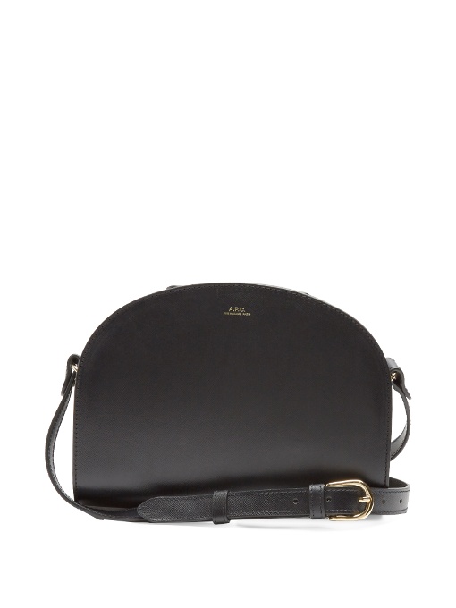 half moon wrinkle effect bag