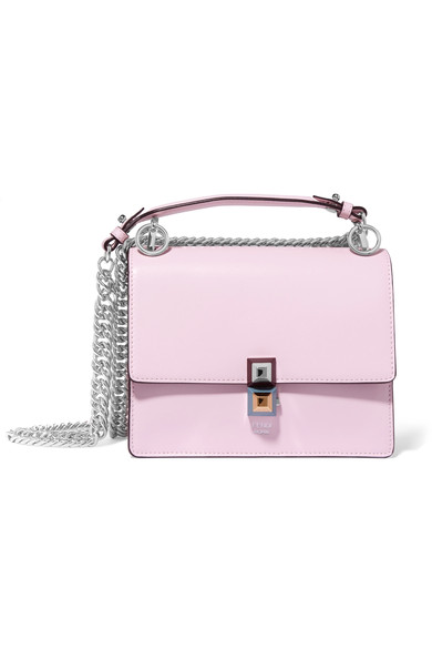 FENDI Kan I Mini Leather Chain Shoulder Bag, Beige in Pink | ModeSens