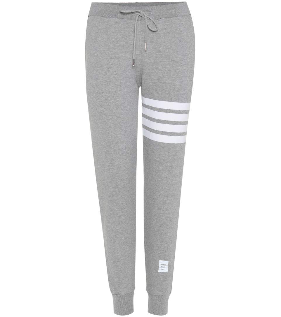 THOM BROWNE Sweatpant With Engineered 4-Bar Stripe In Light Grey | ModeSens