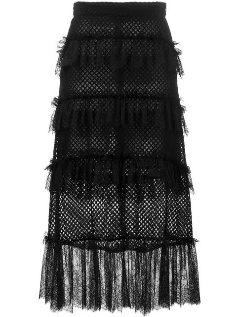 Philosophy Di Lorenzo Serafini Tiered Lace And Tulle Midi Skirt In ...