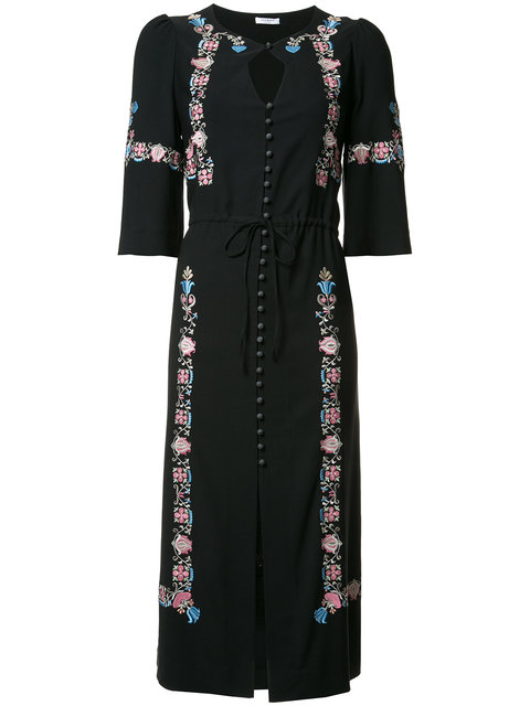 VILSHENKO Cut-Out Detail Buttoned Dress in Black | ModeSens