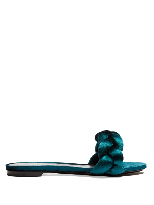 green velvet slides