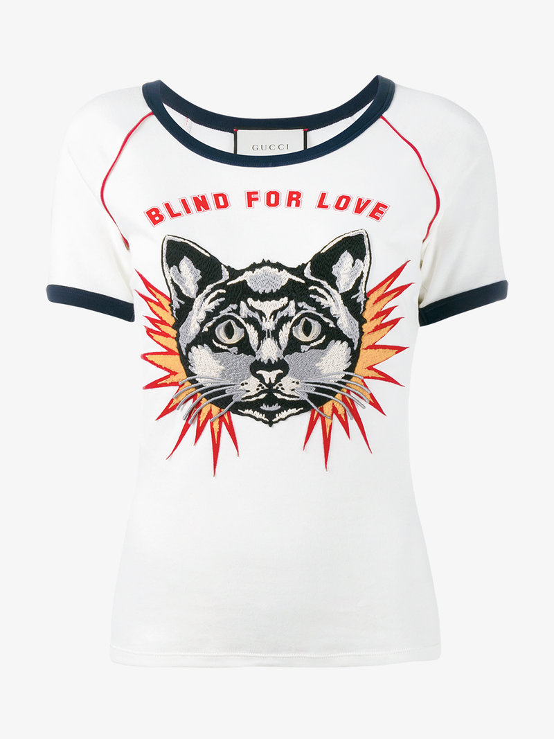 Gucci Blind For Love-Print Cotton-Jersey T-Shirt In White Multi | ModeSens