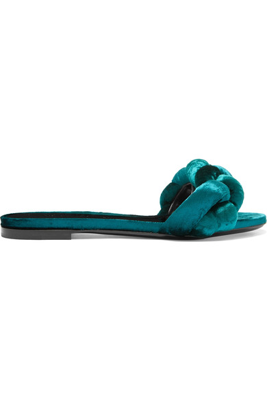 green velvet slides