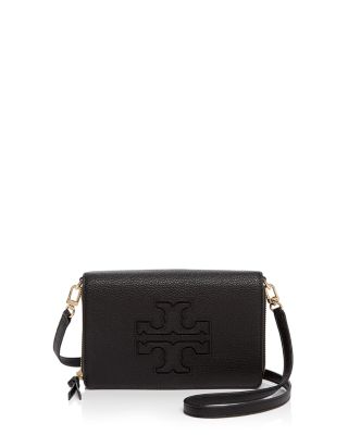 TORY BURCH 'HARPER' LEATHER FLAT WALLET CROSSBODY BAG, BLACK | ModeSens