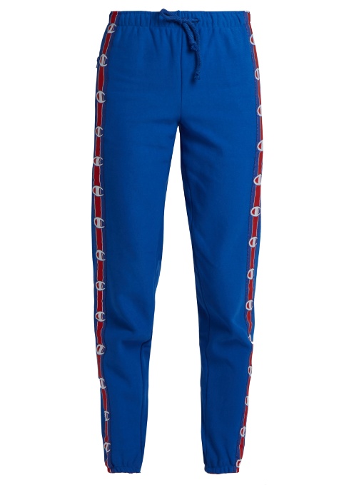 VETEMENTS Champion X Knee Shape Sweatpants W/ Tape in Colour: Blue ...