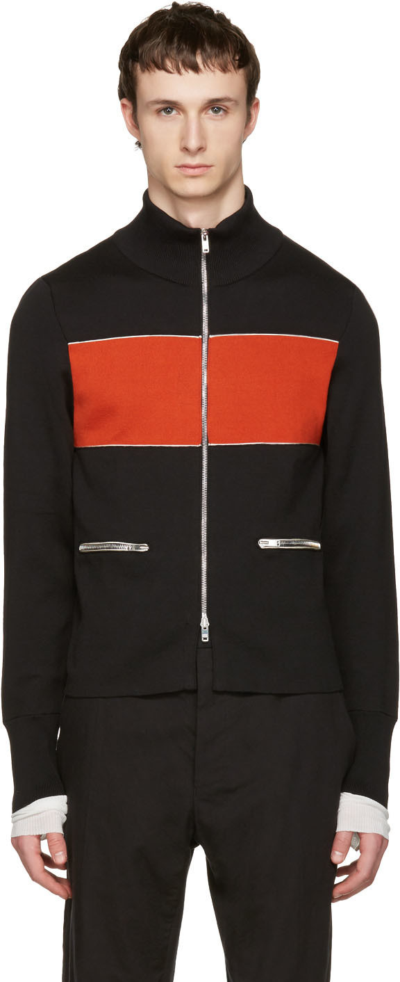 WALES BONNER Emory Bi-Colour Silk And Cotton-Blend Jacket in Black Red ...