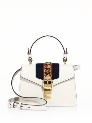 gucci sylvie mini chain bag white