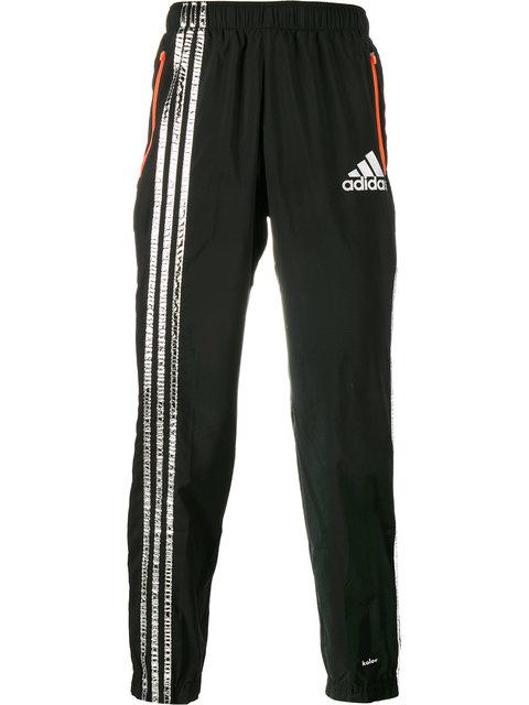 black and white striped track pants