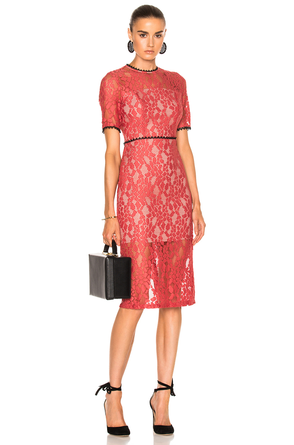 Pink Lace Sheath Dress