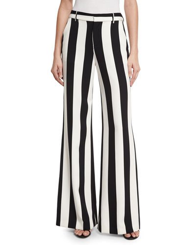 alice and olivia black and white striped pants