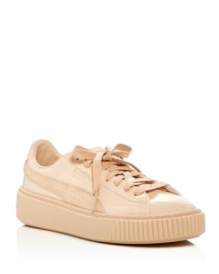 puma basket patent leather sneakers beige puma basket patent leather sneakers beige