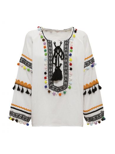 DODO BAR OR Embellished Embroidered Cotton-Gauze Top in Multi | ModeSens