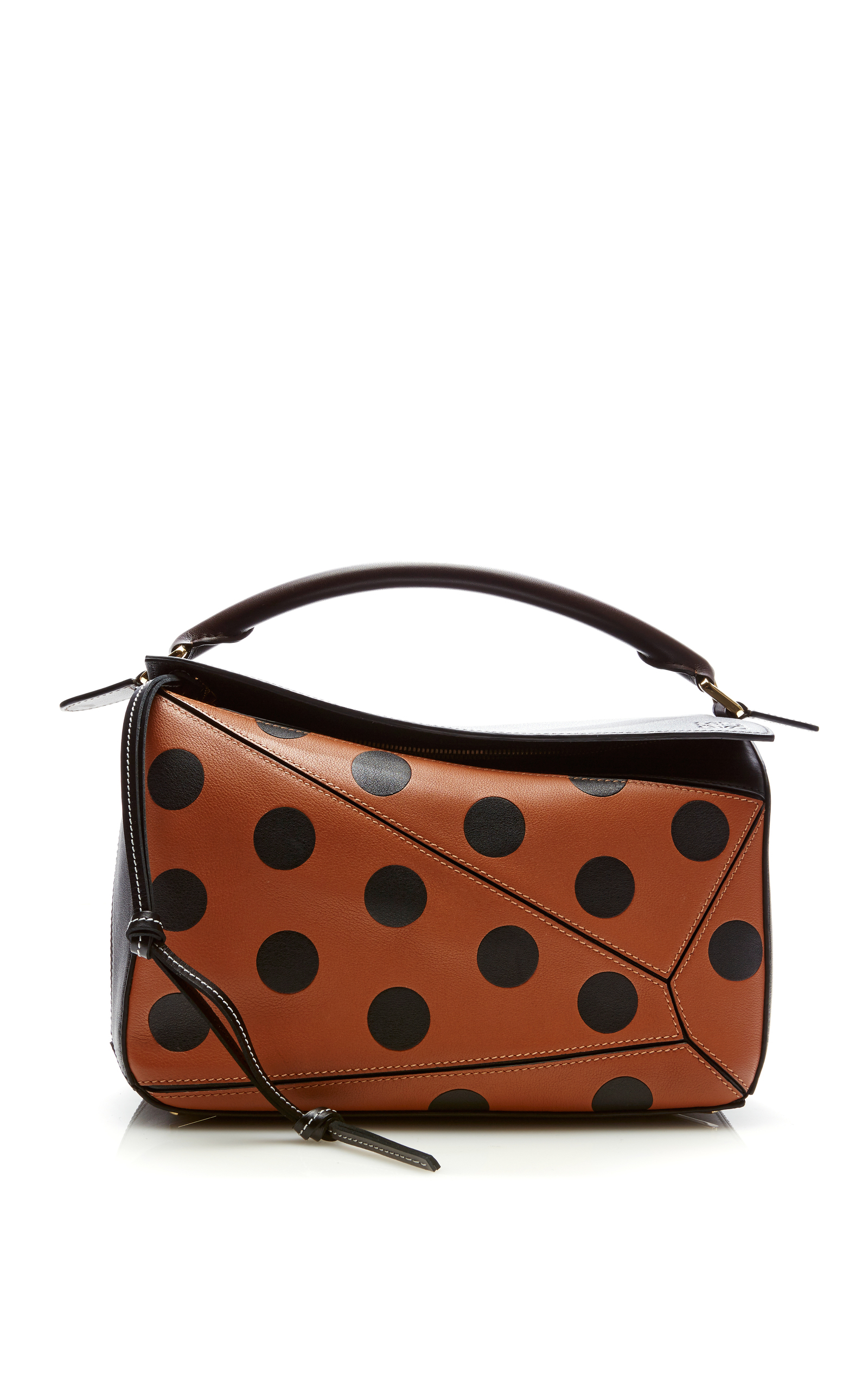 LOEWE Puzzle Circles Calfskin Leather Bag - Beige in Tan-Black | ModeSens