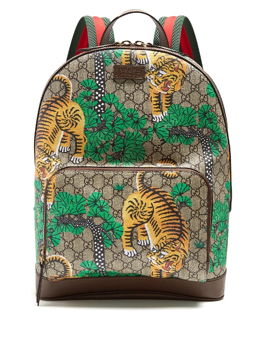 GUCCI Men’S Bengal Tiger Print Gg Supreme Backpack In Brown, Bengal Print | ModeSens