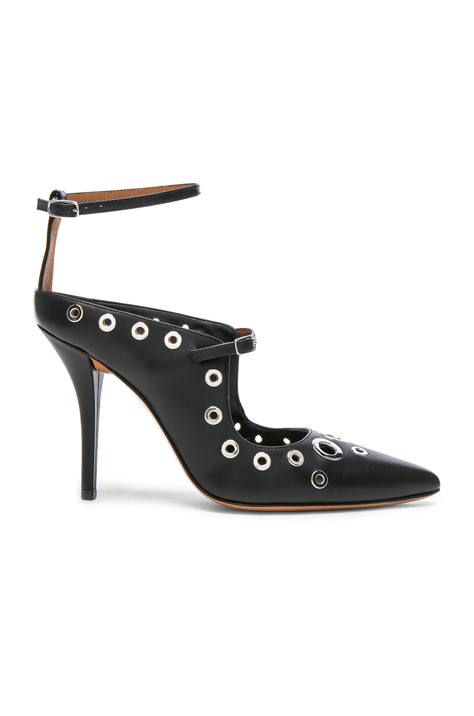 GIVENCHY GROMMETED LEATHER POINT-TOE PUMPS, BLACK | ModeSens