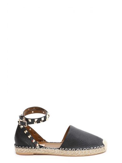 valentino garavani rockstud double espadrille flat