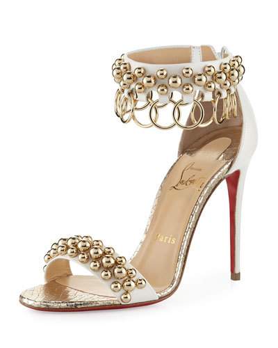 louboutin white and gold