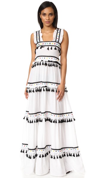DODO BAR OR Tiered Embellished Embroidered Cotton-Gauze Maxi Dress in ...