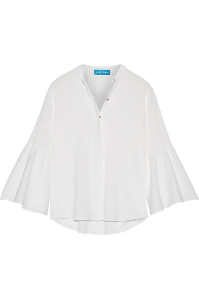 M.I.H JEANS GOLDIE COTTON-CHEESECLOTH BLOUSE, WHITE | ModeSens