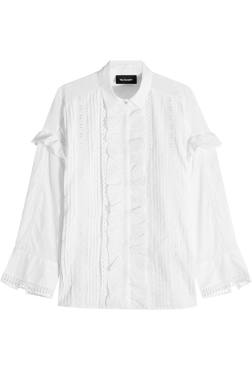 THE KOOPLES Cotton Blouse With Cut-Out Detail in White | ModeSens