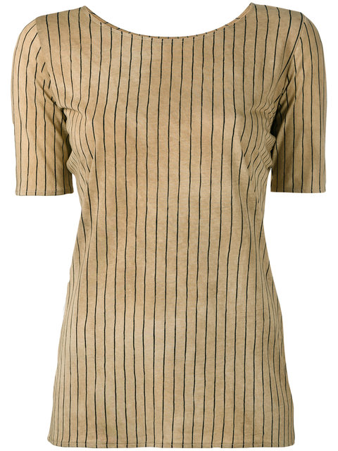 UMA WANG Striped Short Sleeve Top | ModeSens
