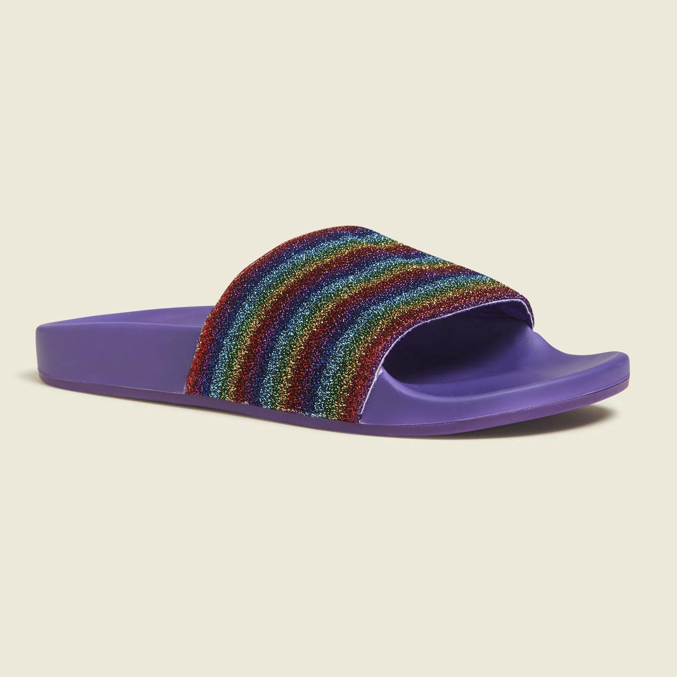 MARC JACOBS Purple Lurex Stripe Cooper Slide Sandals in Purple Multi ...