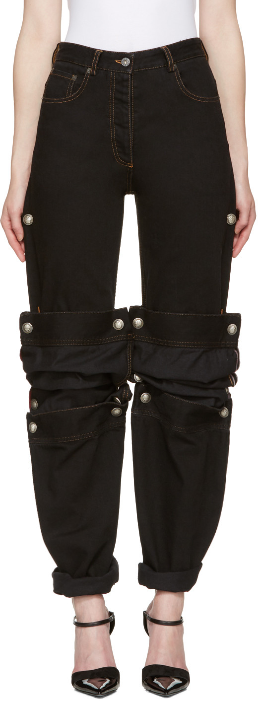 Y/PROJECT Black Cufflink Jeans ModeSens