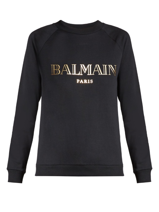 balmain black and white sweater