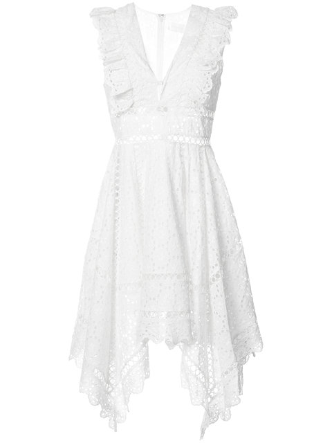 ZIMMERMANN 'Divinity Wheel' Ruffle Embroidered Cotton Dress in Cream ...