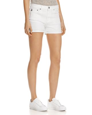 AG Hailey Mid-Rise Denim Jeans Shorts, White | ModeSens